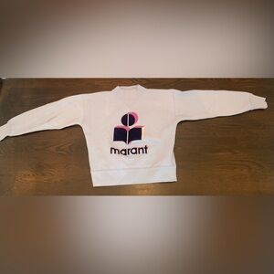 Isabel Marant women’s pale blue sweatshirt with Purple Logo. Size 36/small